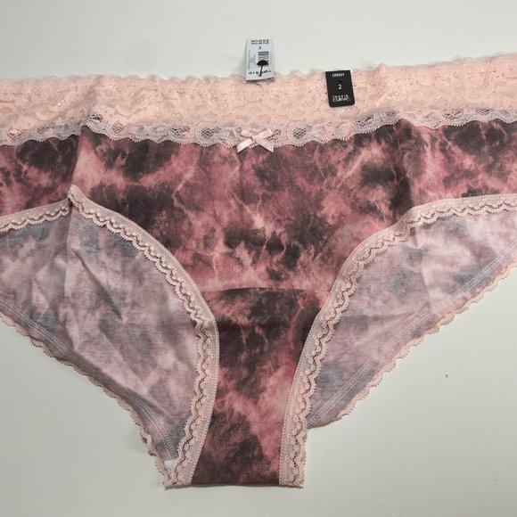 Torrid - WIDE LACE TRIM CHEEKY PANTY - COTTON LACE PINK - Picture 2 of 4
